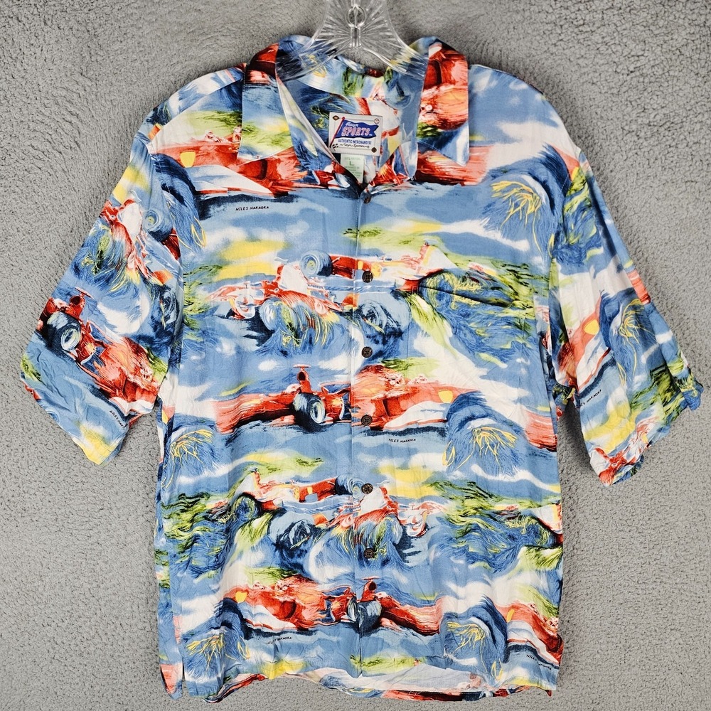 Reyn Spooner Shirt Mens‎ Large Formula 1 F1 Schumacher Button-Up
